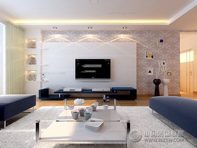 黑白电视背景墙设计图-客厅装修效果图-八六(中国)图
