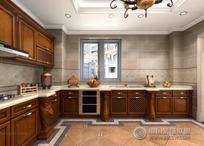 欧式风厨房设计图片古典风格厨房装修效果图