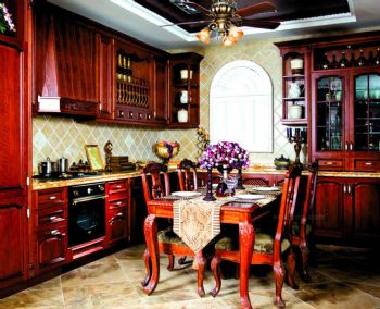 厨房墙砖铺贴设计方案古典厨房装修图片