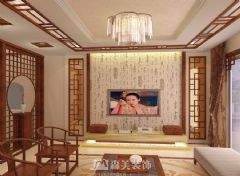 嘉和城高迪山别墅340㎡中式风格效果图中式客厅装修图片