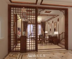 嘉和城高迪山别墅340㎡中式风格效果图中式客厅装修图片