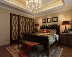 红醍半岛别墅美式风格装修案例美式卧室装修图片