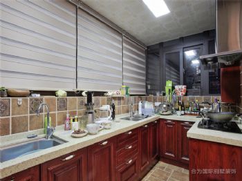 122平三居新中式风案例欣赏中式风格厨房装修图片