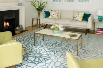 几何元素的图案地毯演绎不一样的客厅现代风格客厅装修图片
