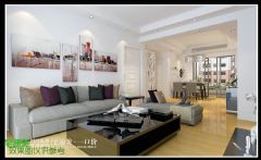 东方龙城甘棠苑122平现代风格三居室设计图简约客厅装修图片
