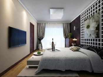 85平米现代两居设计案例现代风格卧室装修图片