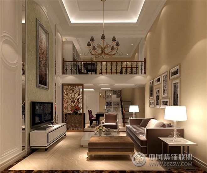 现代客厅挑高设计现代风格客厅装修效果图