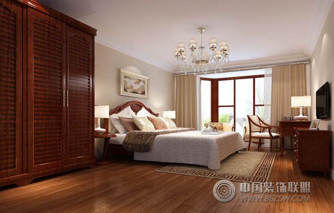 美式卧室飘窗设计案例美式风格卧室装修效果图