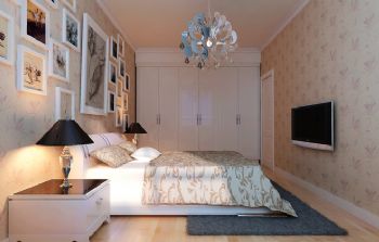 110平现代风格二居室设计图现代卧室装修图片