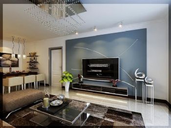 67平米现代一居室设计案例现代风格客厅装修图片