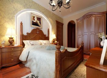 140平美式风格三居设计图美式卧室装修图片