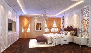 简欧双拼别墅设计案例欧式卧室装修图片
