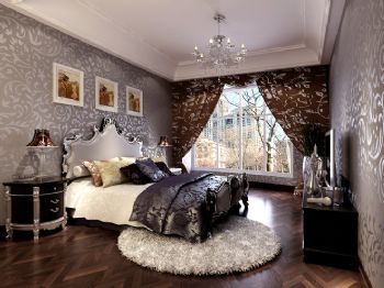简欧双拼别墅设计案例欧式卧室装修图片