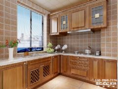 兰州海亮滨河壹号95㎡欧罗巴的低奢美式风格厨房装修图片