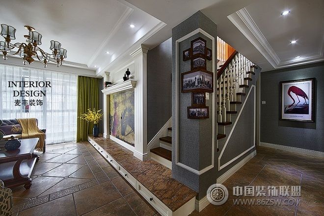 美式简约楼梯设计案例美式风格其它装修效果图