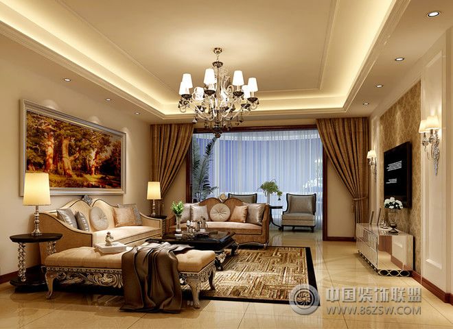 欧式古典客厅地毯装饰图古典风格客厅装修效果图