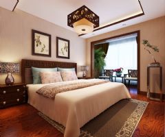 红木林 109平新中式中式风格卧室装修图片