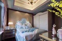 华润金悦湾最新完工实景照片美式卧室装修图片