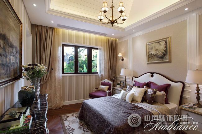 美式别墅卧室装修案例美式风格卧室装修效果图
