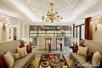 美式风格别墅样板房案例美式客厅装修图片
