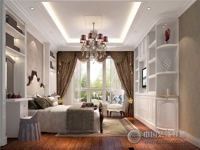欧式卧室窗帘设计图古典风格卧室装修效果图