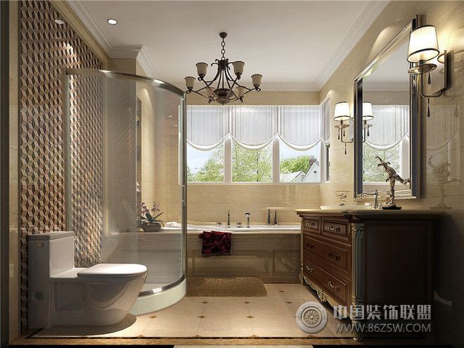 欧式古典卫浴间设计古典风格卫生间装修效果图