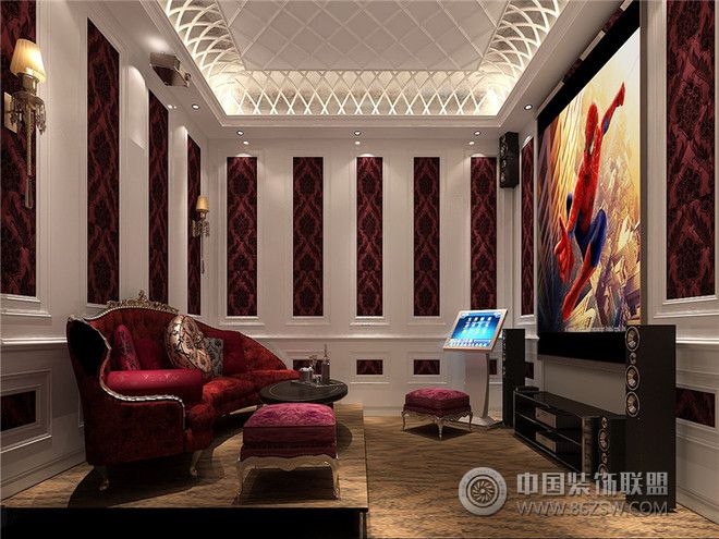 别墅影视厅设计案例欧式风格其它装修效果图