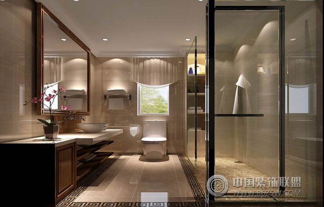 新中式卫浴间设计案例中式风格卫生间装修效果图