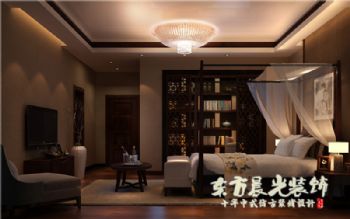 北京中式四合院设计装修中式卧室装修图片