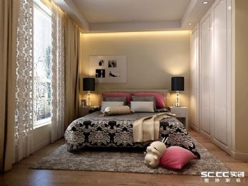 81平米现代风格二居室设计图现代卧室装修图片