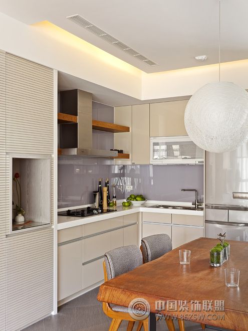 现代简约开放式厨房设计现代风格厨房装修效果图