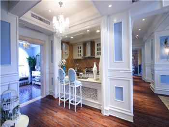 蓝色新古典风别墅设计图古典厨房装修图片