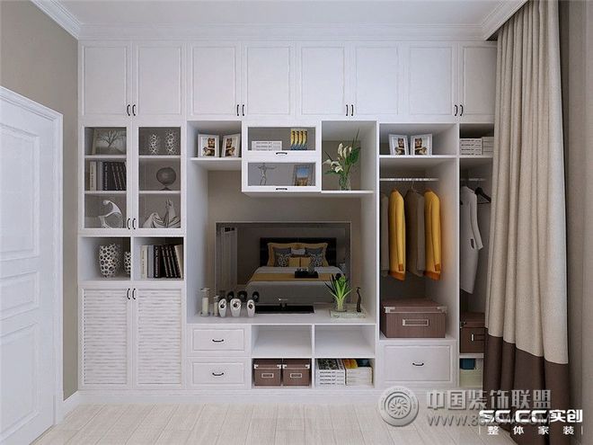 现代卧室收纳柜设计案例现代风格卧室装修效果图