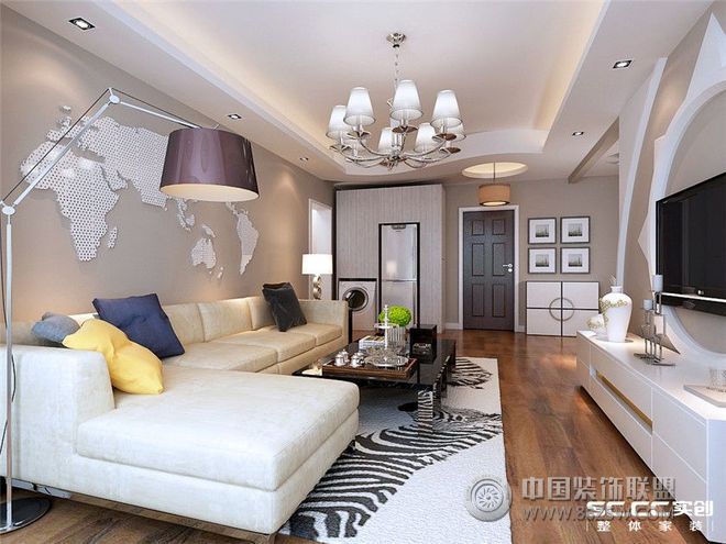 现代沙发背景墙设计现代风格客厅装修效果图