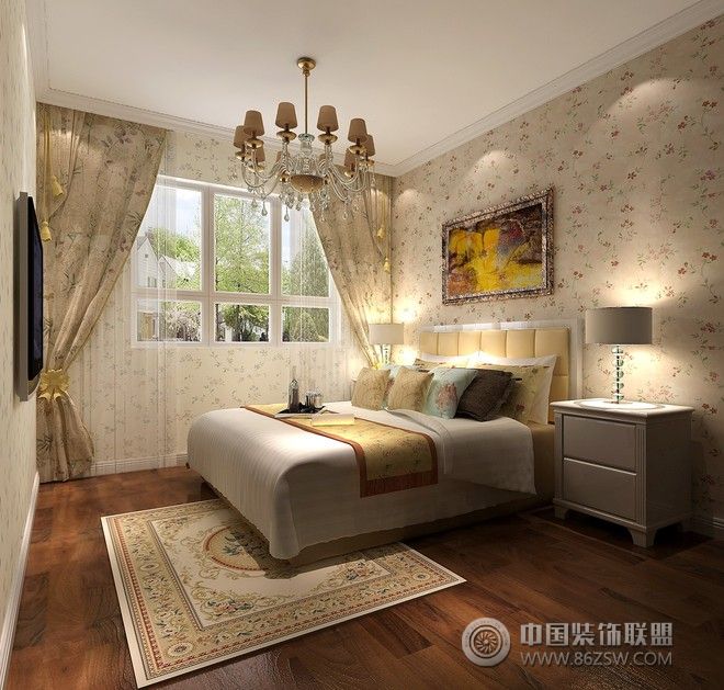 简欧客卧设计案例欧式风格卧室装修效果图