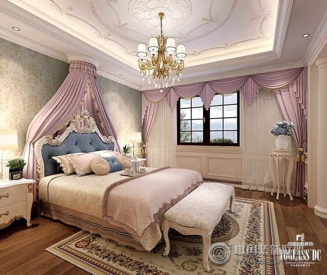 新古典卧室窗帘设计混搭风格卧室装修效果图