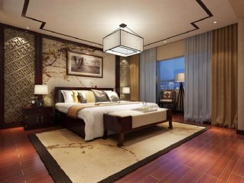 新中式联排别墅设计图中式卧室装修图片