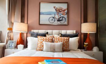 现代色彩二居装修效果图现代卧室装修图片