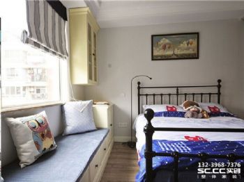 格林小镇130㎡美式之家实景案例美式卧室装修图片