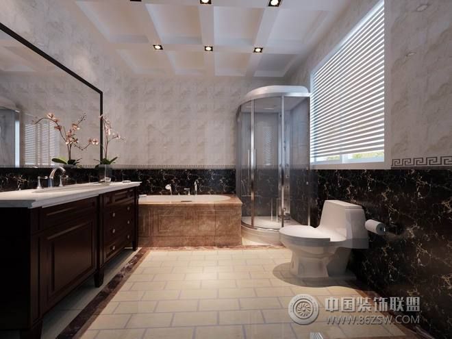 中式淋浴房设计案例中式风格卫生间装修效果图