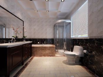 优雅中式风格三居设计图中式卫生间装修图片