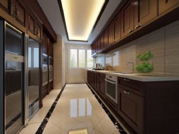 优雅中式风格三居设计图中式厨房装修图片