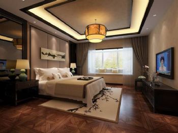 优雅中式风格三居设计图中式卧室装修图片