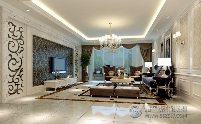 简欧客厅雕花墙面设计欧式风格卧室装修效果图