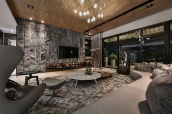 超奢华精美高层住宅设计现代客厅装修图片