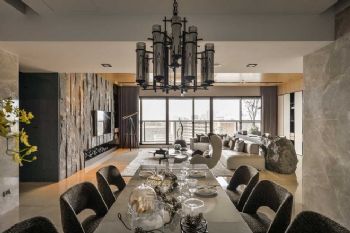 超奢华精美高层住宅设计现代餐厅装修图片