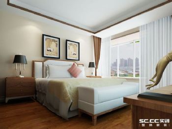 素雅美式风格三居设计图美式卧室装修图片