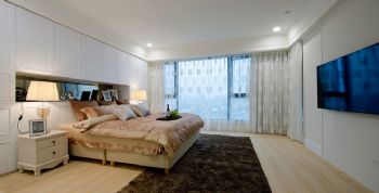 白色唯美纯净大宅装修案例现代卧室装修图片
