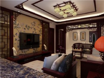 中式古典家居设计案例中式客厅装修图片