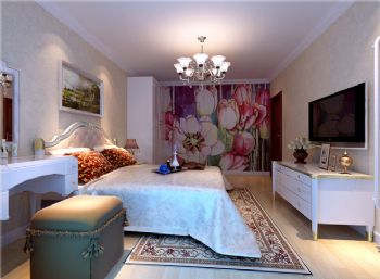 现代欧式三居设计案例现代卧室装修图片